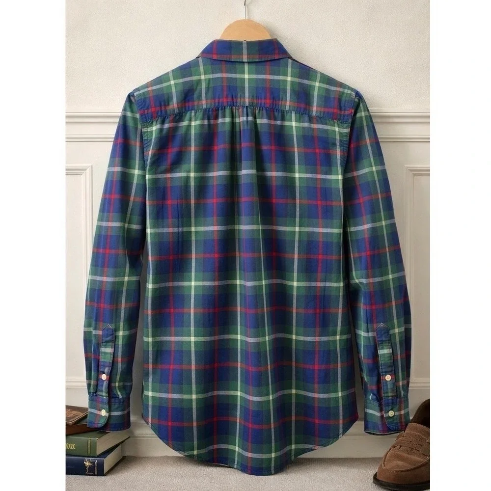 Ralph Lauren Plaid Button Down Shirt Boys Large 14-16 Embroidered Pony On Pocket